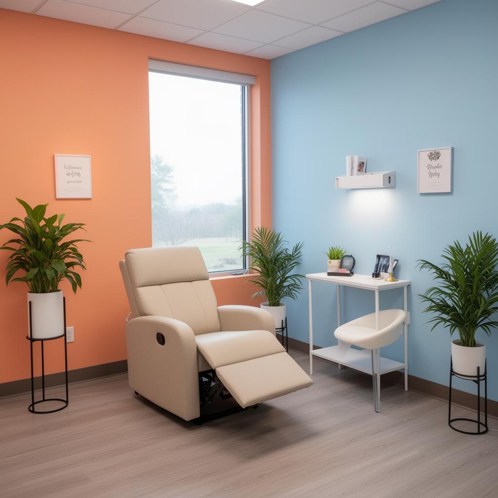 Calming therapy room with recliner